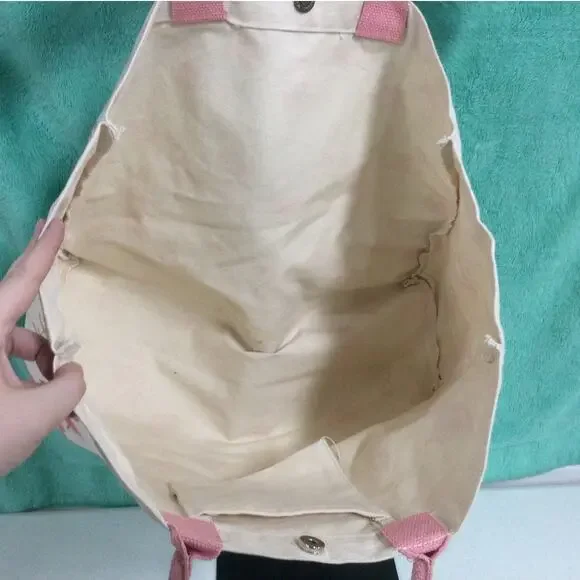 Twos Company Flamingo Cotton Canvas Tote Bag - Picture 3 of 3